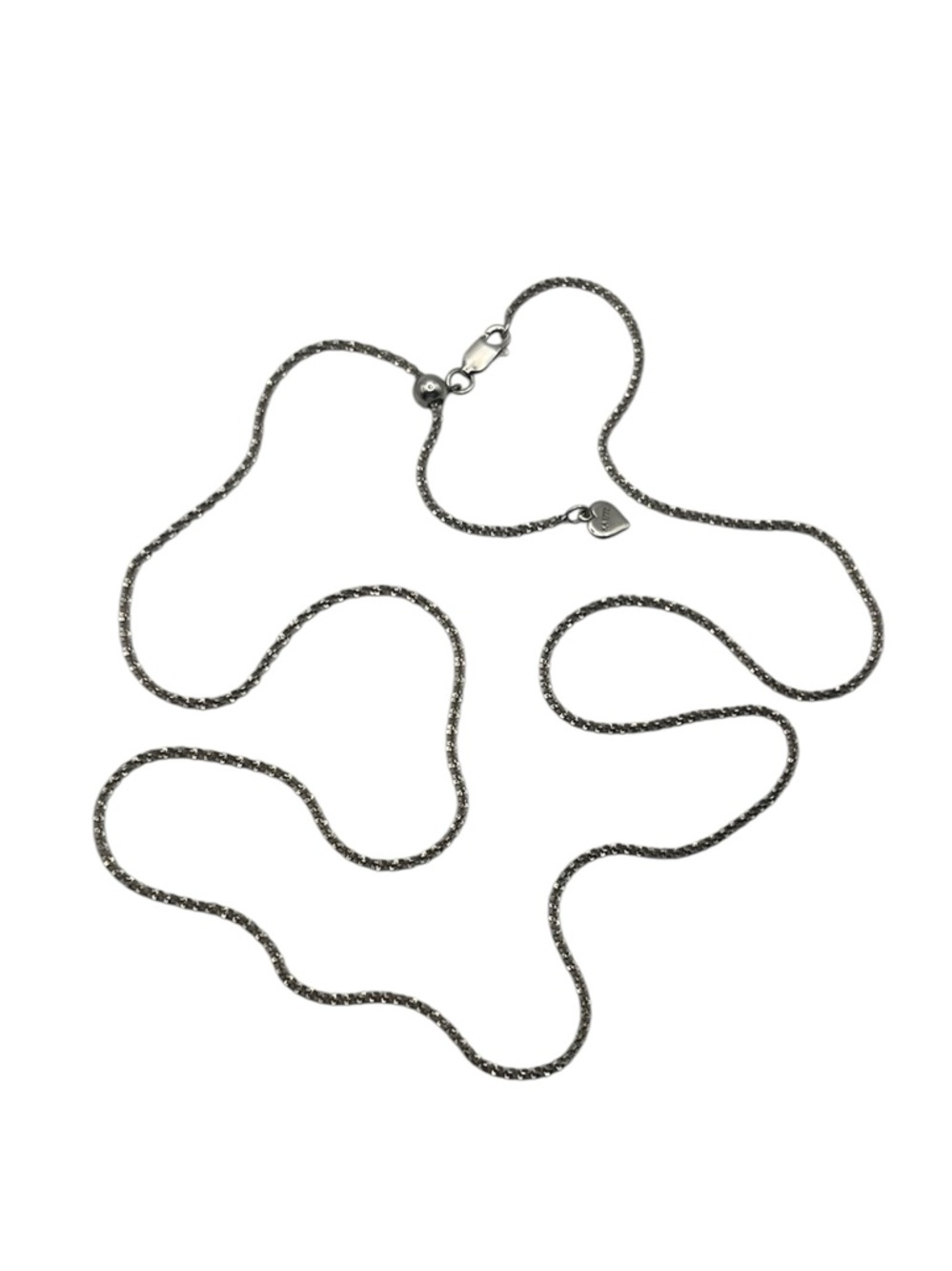 KA 1772 sterling silver Italy popcorn style adjustable chain necklace